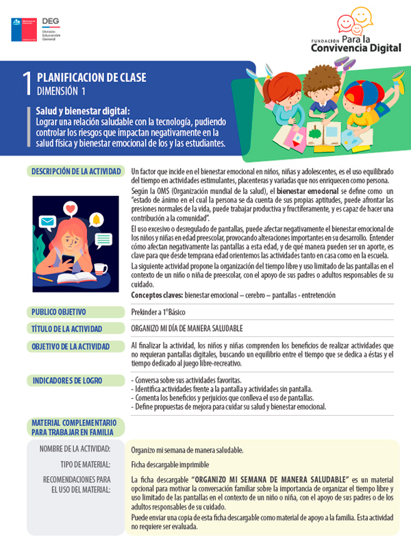Planificación de clase dimensión 1